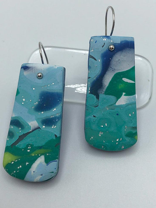 Aqua & blue earrings with a hint of bling - The Art of Lori Axelrod