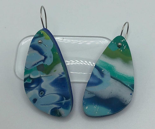 Aqua & blue earrings with a hint of sparkle - The Art of Lori Axelrod