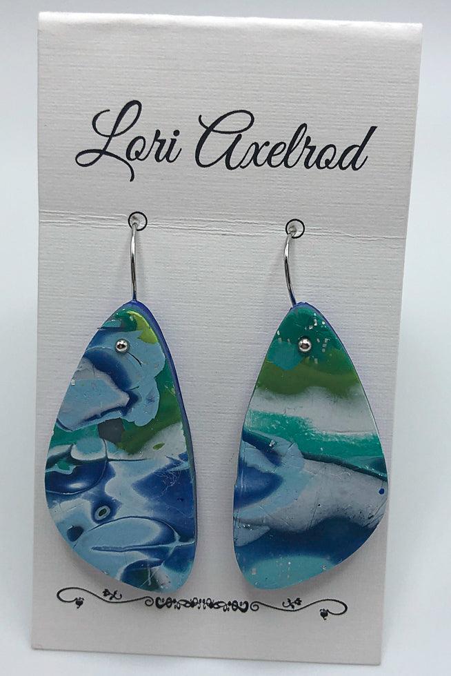 Earrings in a beautiful blend of blues with a hint of glitter