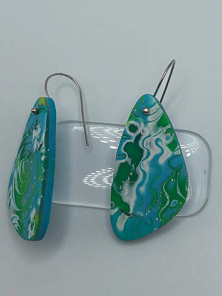 Aqua & wasabi earrings with a hint of bling - The Art of Lori Axelrod