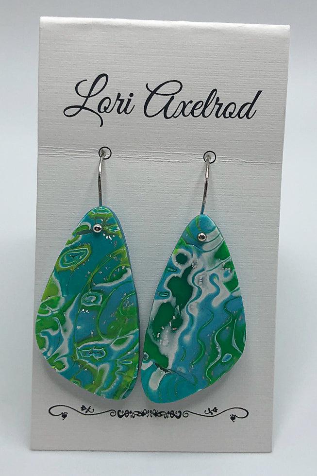 Aqua & wasabi earrings with a hint of bling - The Art of Lori Axelrod