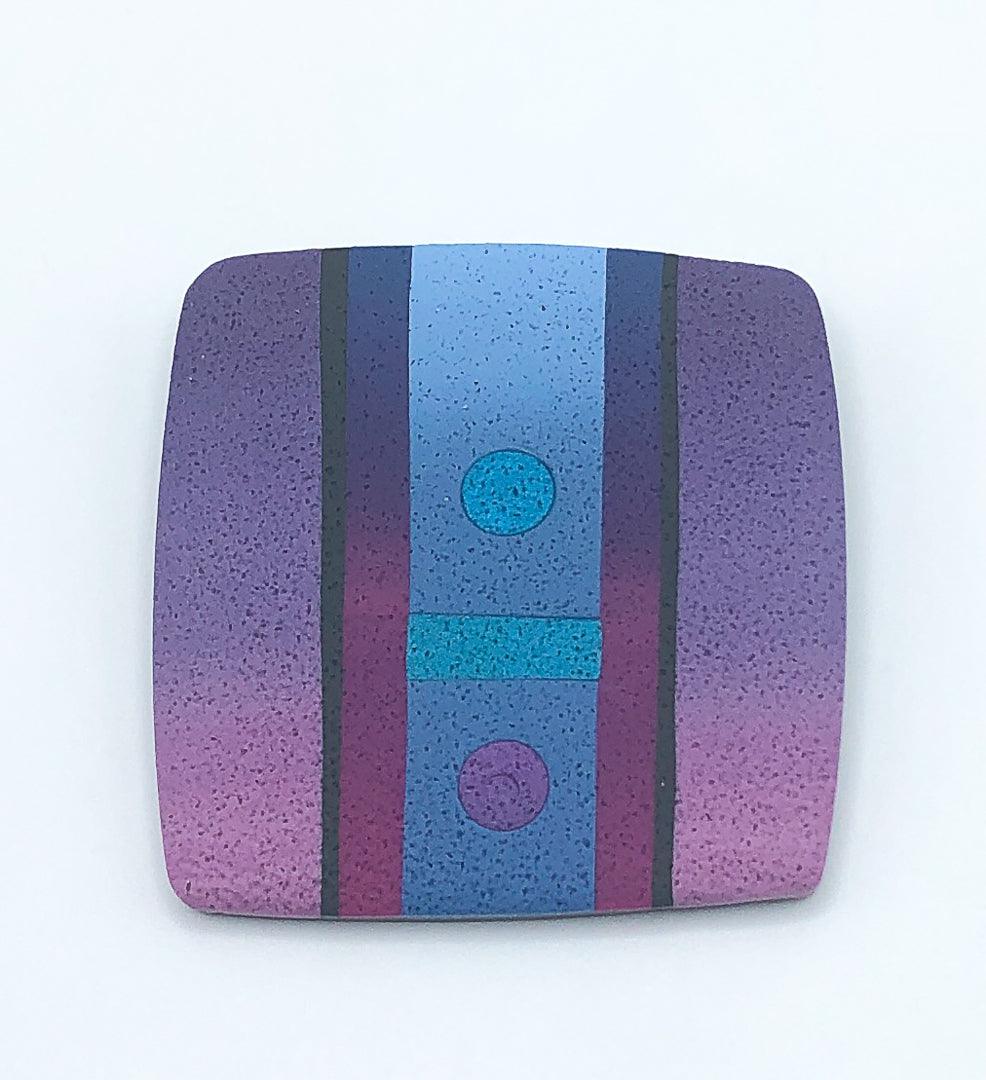 Graphic Pendant with purple & magenta blends - The Art of Lori Axelrod