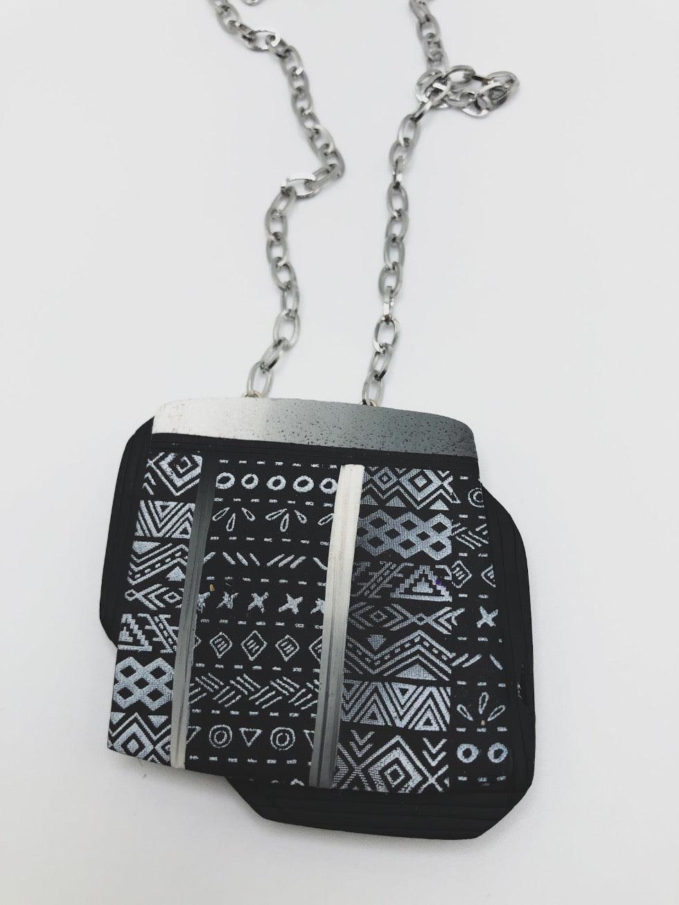 Black and white with pattern pendant