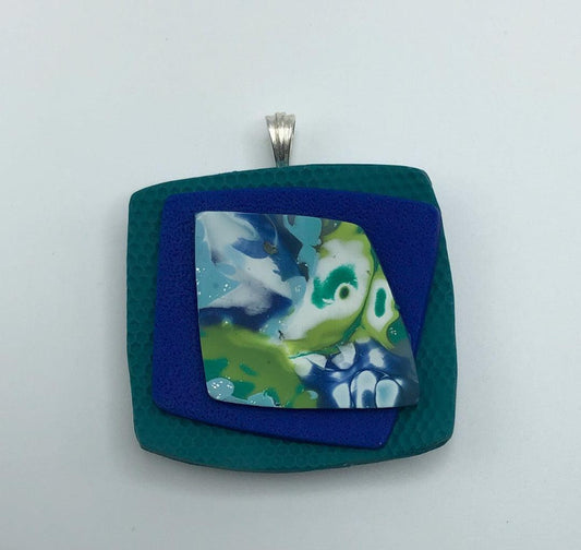 teal, blue and wasabi pendant