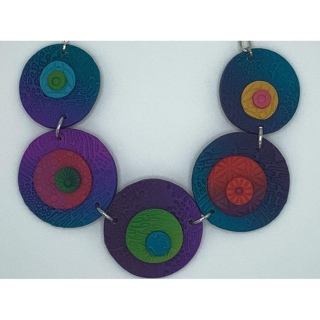 Concentric Circles Necklace - purple ombre center - The Art of Lori Axelrod