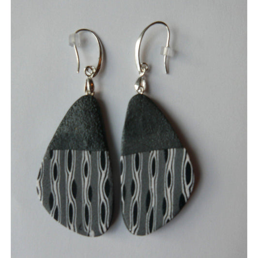 Earrings gray dot and granite - The Art of Lori Axelrod