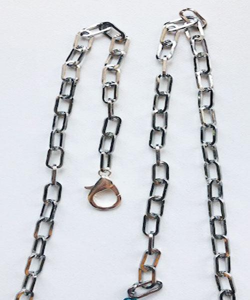 Silver non-tarnish chain for our necklaces, adjustable length. 
