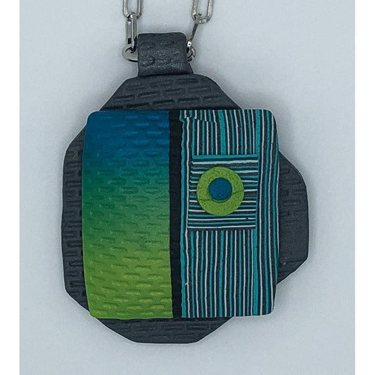 Pendant Necklace Pouffe with strips - The Art of Lori Axelrod