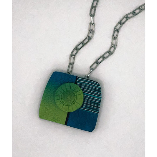 Pendant Necklace - wasabi aqua ombre - The Art of Lori Axelrod
