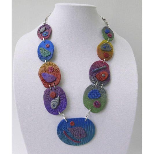 polymer clay necklace oval shapes